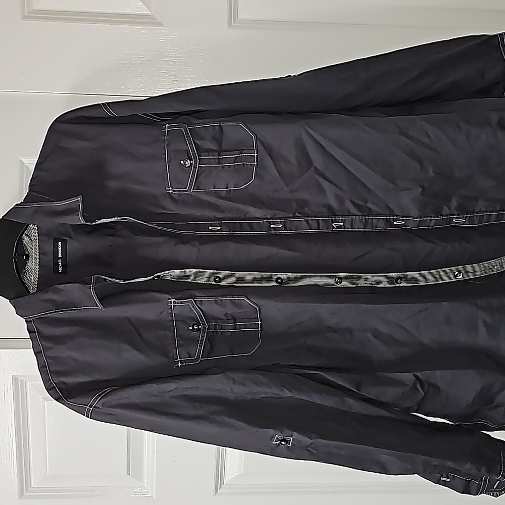 Michael Brandon Gray Long Sleeve Button Down XXL